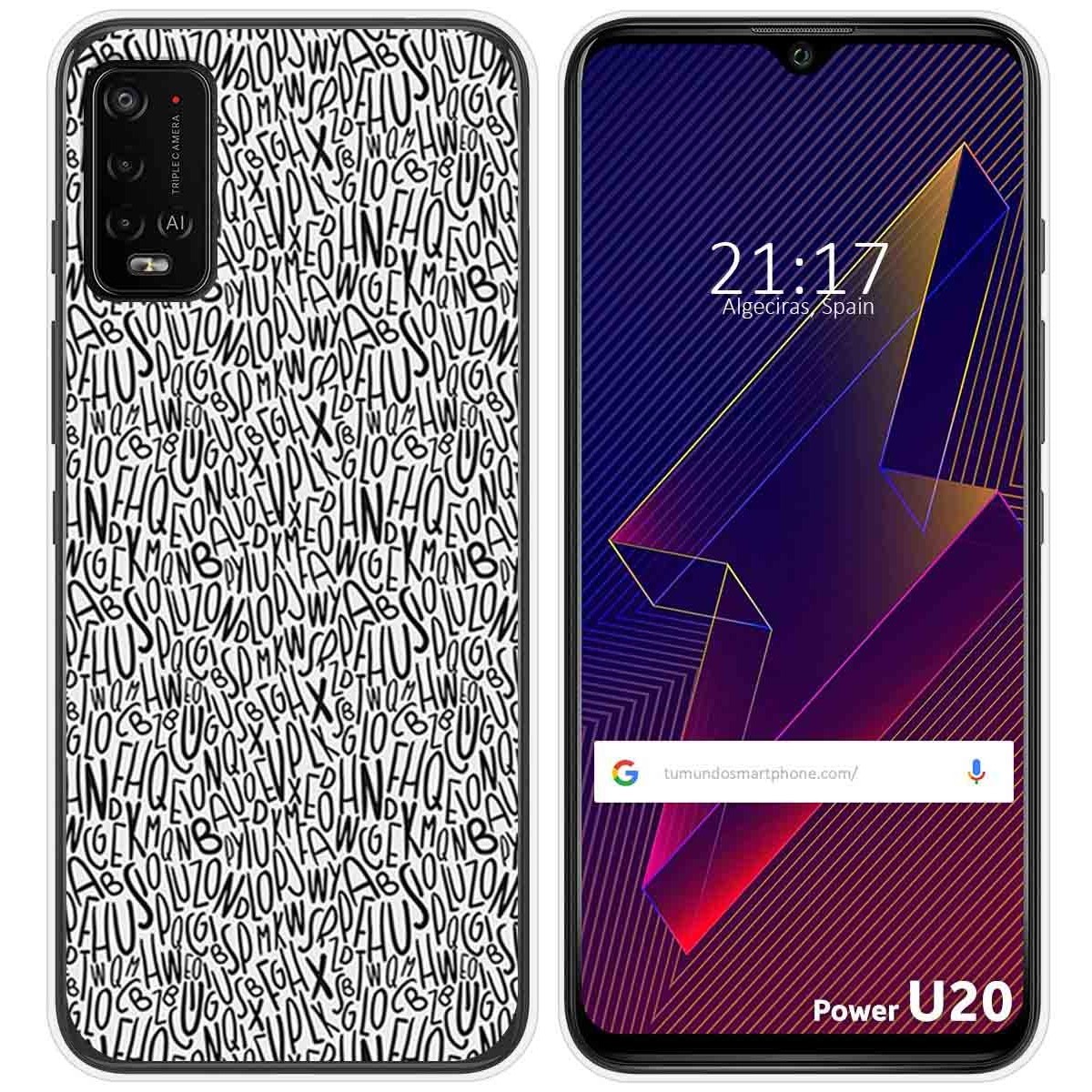 Funda Silicona para Wiko Power U10 / U20 diseño Letras Dibujos