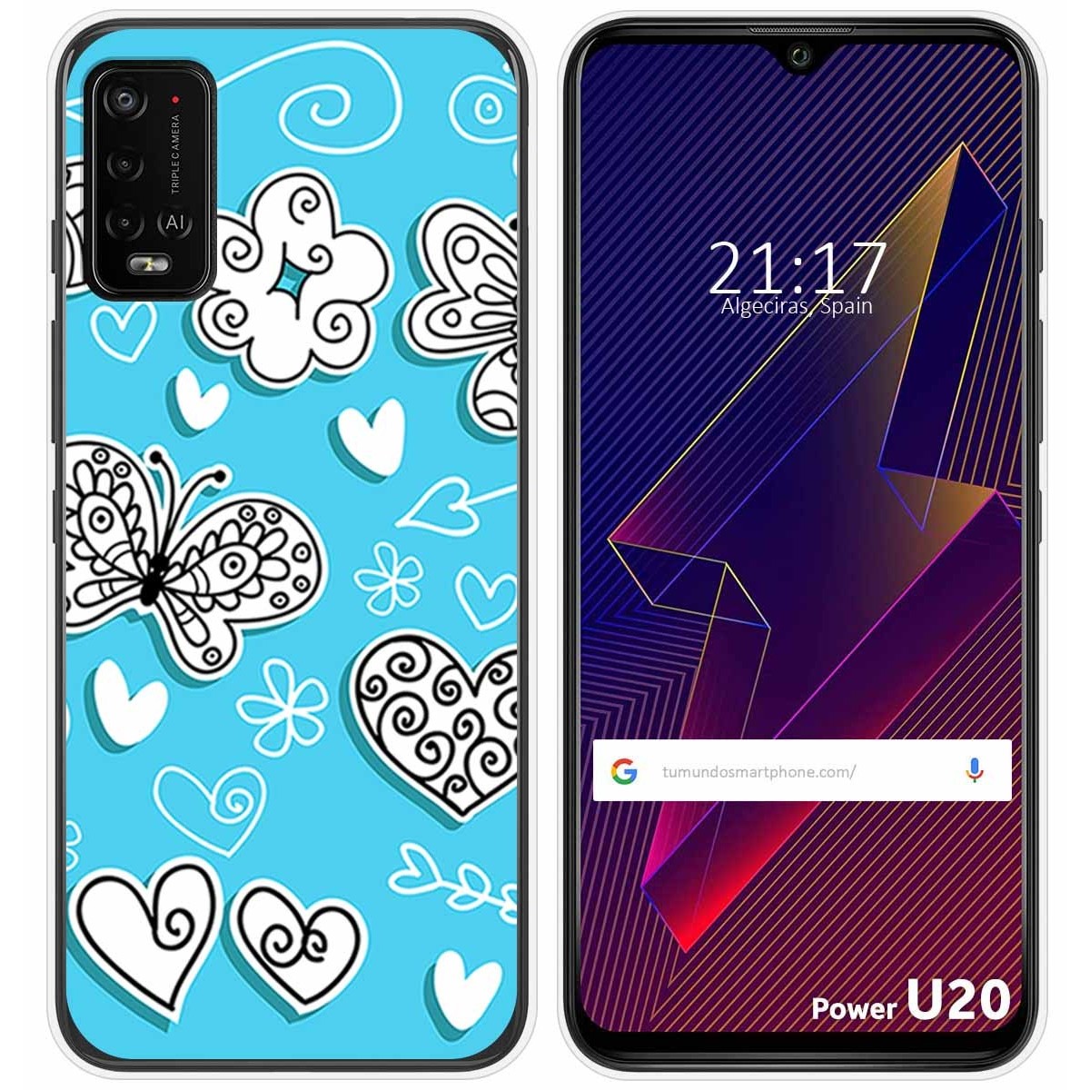 Funda Silicona para Wiko Power U10 / U20 diseño Mariposas Dibujos