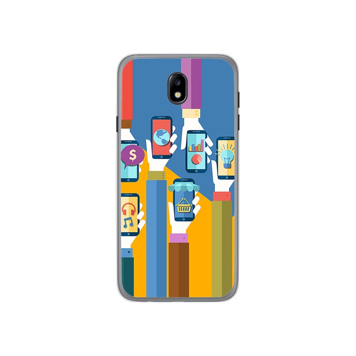 Funda Gel Tpu para Samsung Galaxy J7 (2017) Diseño Apps Dibujos