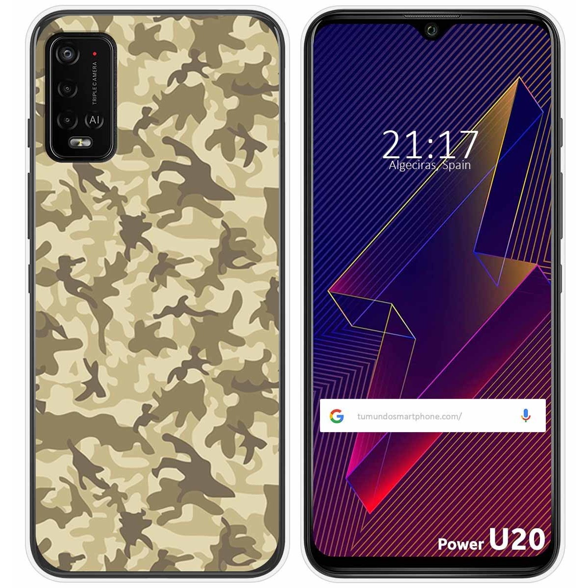 Funda Silicona para Wiko Power U10 / U20 diseño Sand Camuflaje Dibujos