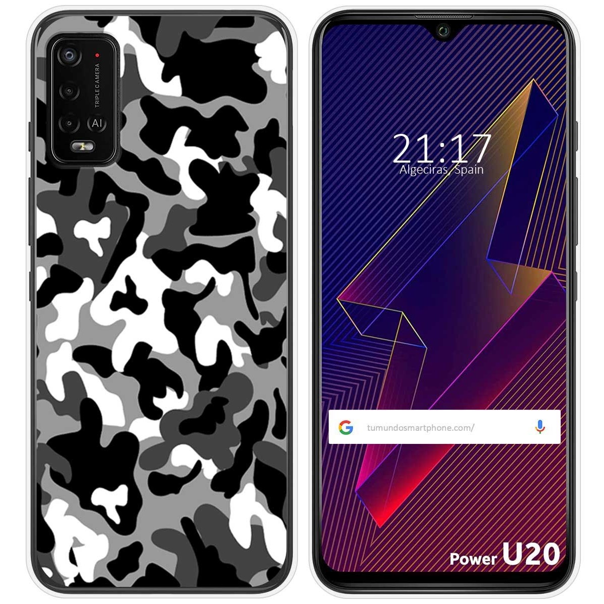 Funda Silicona para Wiko Power U10 / U20 diseño Snow Camuflaje Dibujos