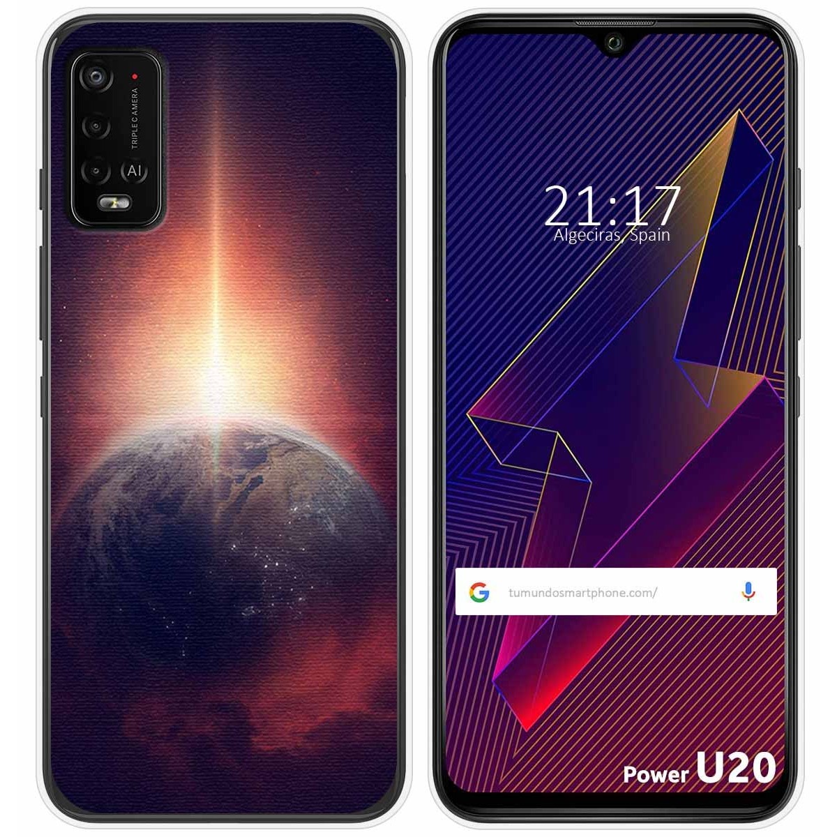 Funda Silicona para Wiko Power U10 / U20 diseño Tierra Dibujos
