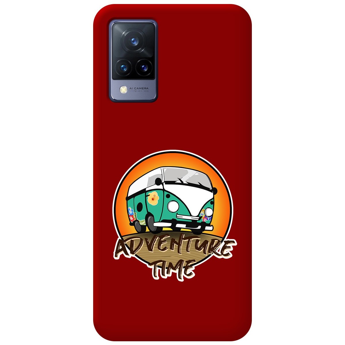 Funda Silicona Líquida Roja para Vivo V21 5G diseño Adventure Time Dibujos