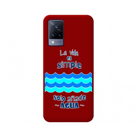Funda Silicona Líquida Roja para Vivo V21 5G diseño Agua Dibujos