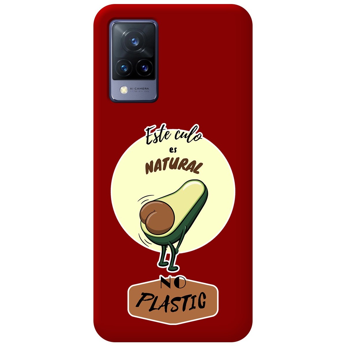 Funda Silicona Líquida Roja para Vivo V21 5G diseño Culo Natural Dibujos