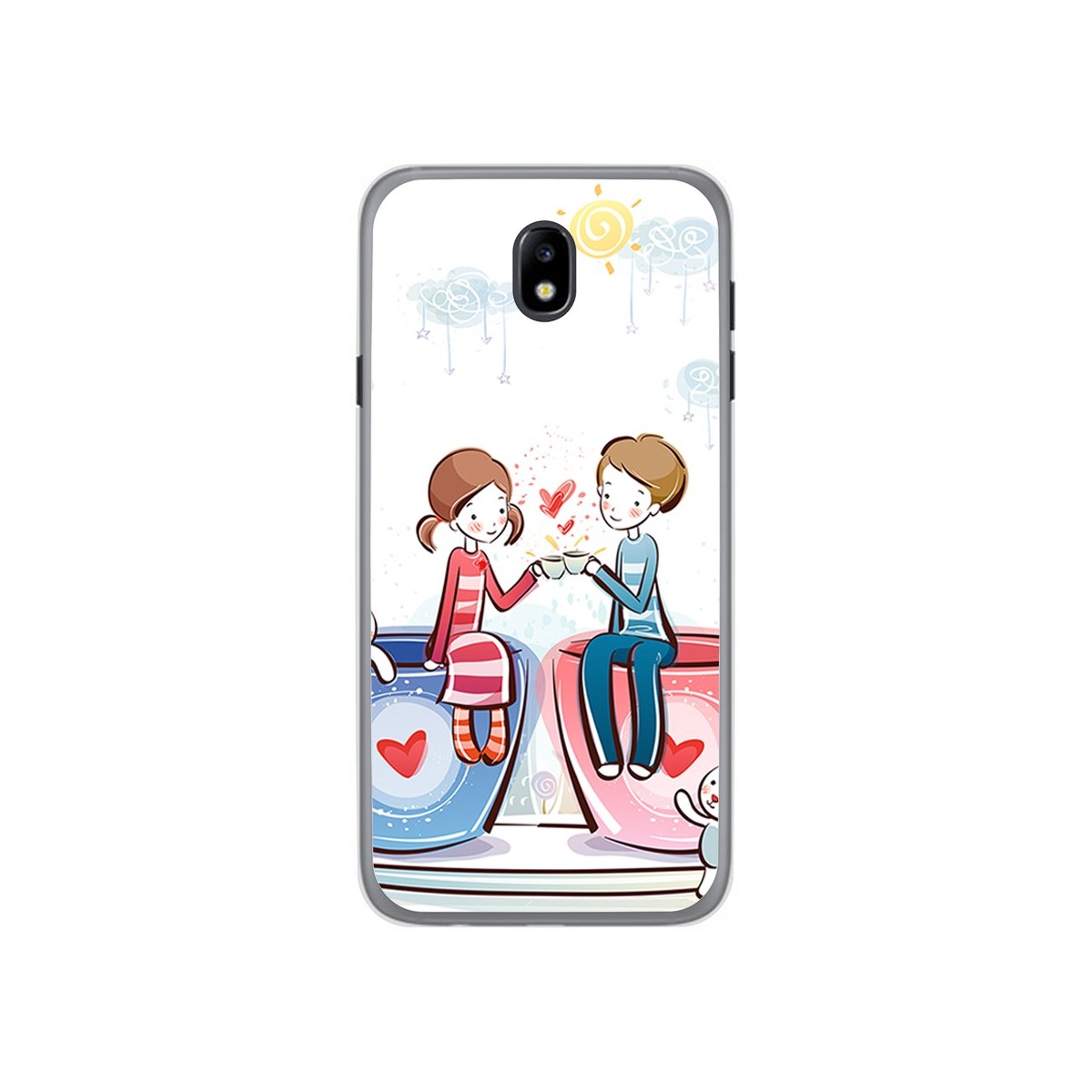 Funda Gel Tpu para Samsung Galaxy J7 (2017) Diseño Cafe Dibujos