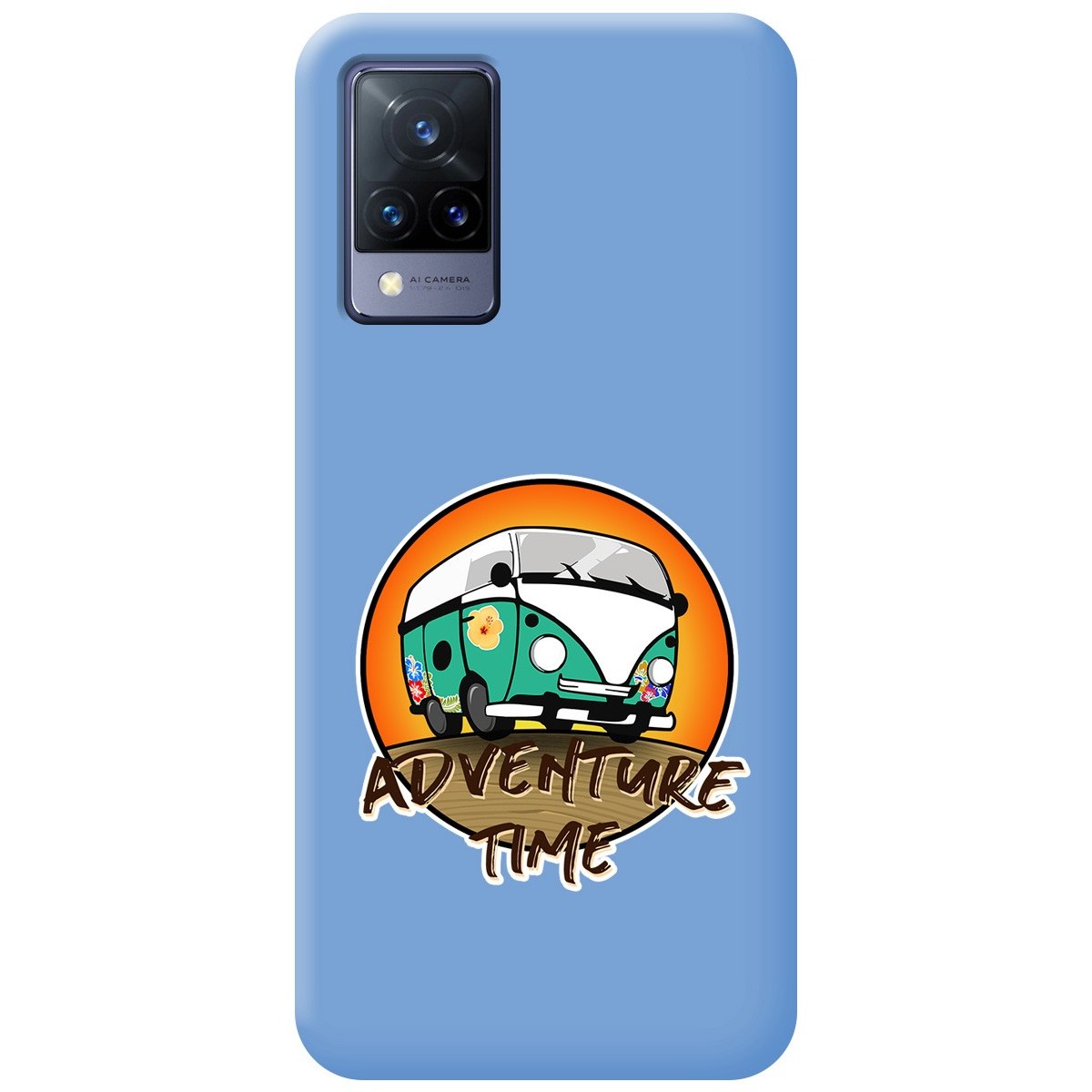 Funda Silicona Líquida Azul para Vivo V21 5G diseño Adventure Time Dibujos