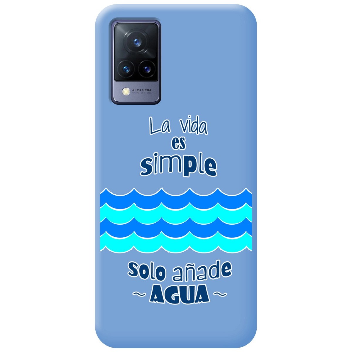 Funda Silicona Líquida Azul para Vivo V21 5G diseño Agua Dibujos