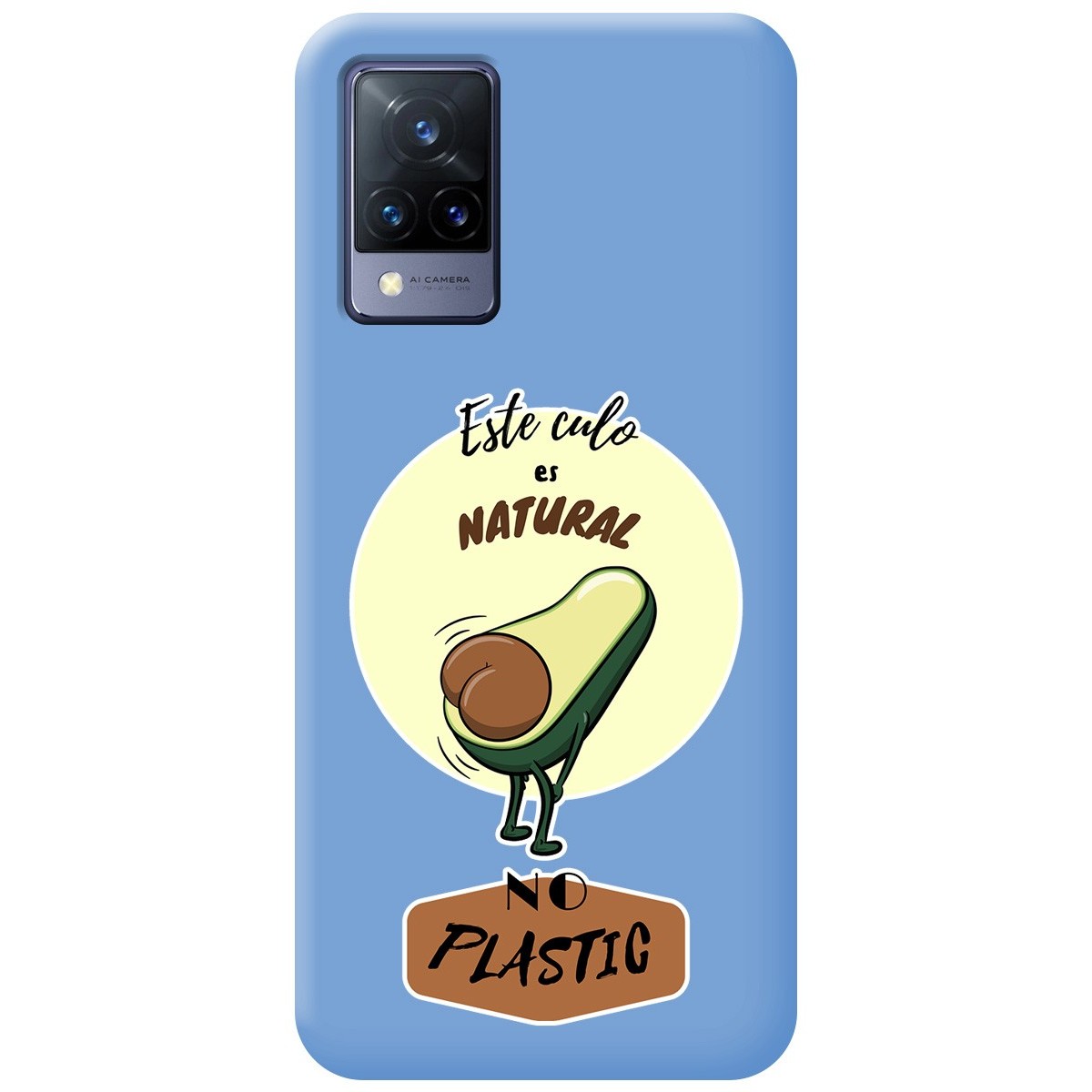 Funda Silicona Líquida Azul para Vivo V21 5G diseño Culo Natural Dibujos