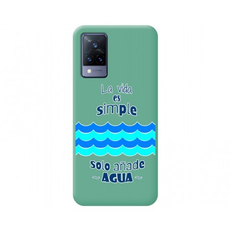 Funda Silicona Líquida Verde para Vivo V21 5G diseño Agua Dibujos