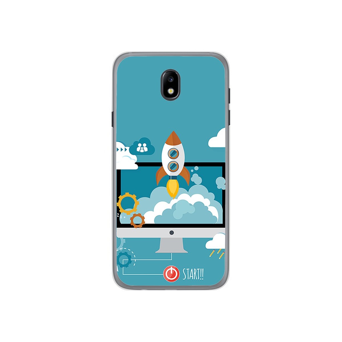 Funda Gel Tpu para Samsung Galaxy J7 (2017) Diseño Cohete Dibujos
