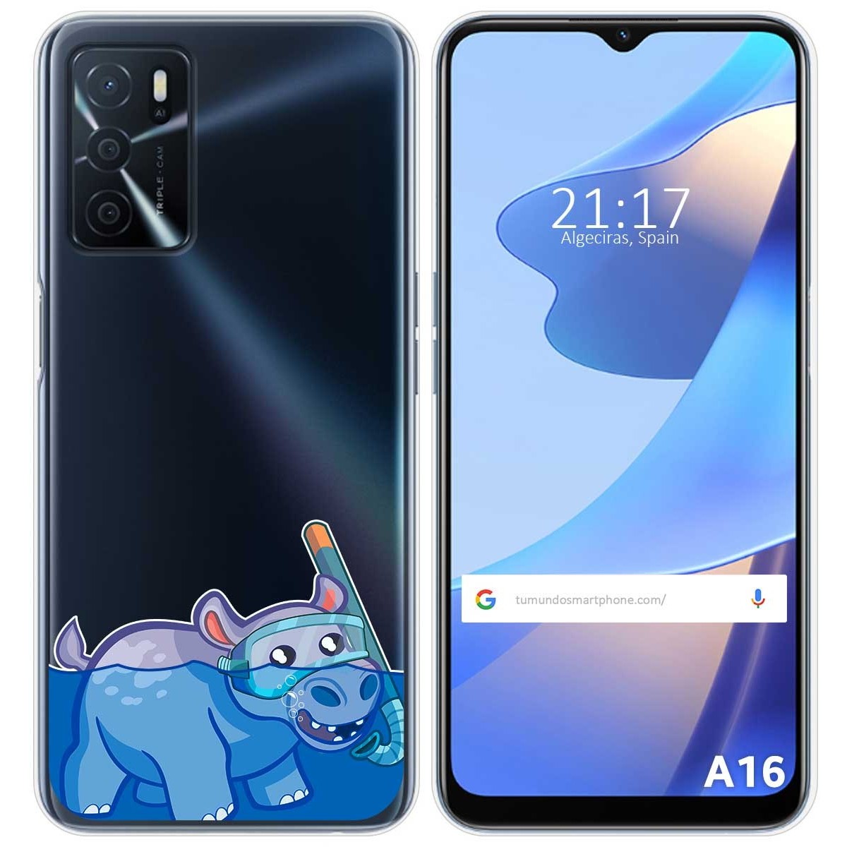 Funda Silicona Transparente para Oppo A16 / A16s diseño Hipo Dibujos