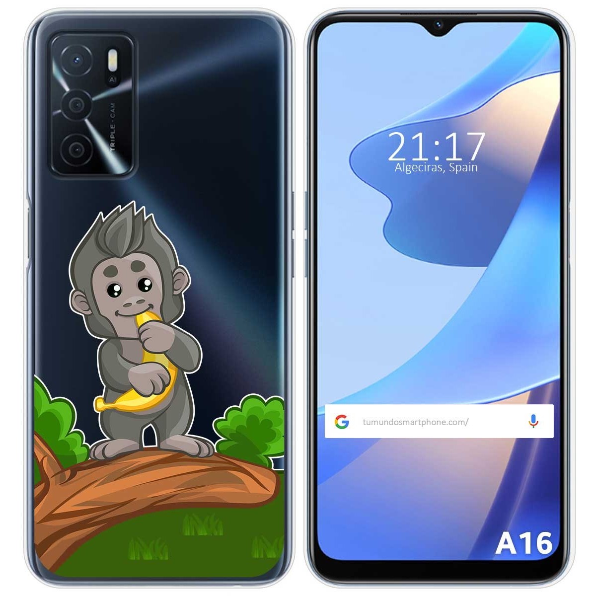 Funda Silicona Transparente para Oppo A16 / A16s diseño Mono Dibujos