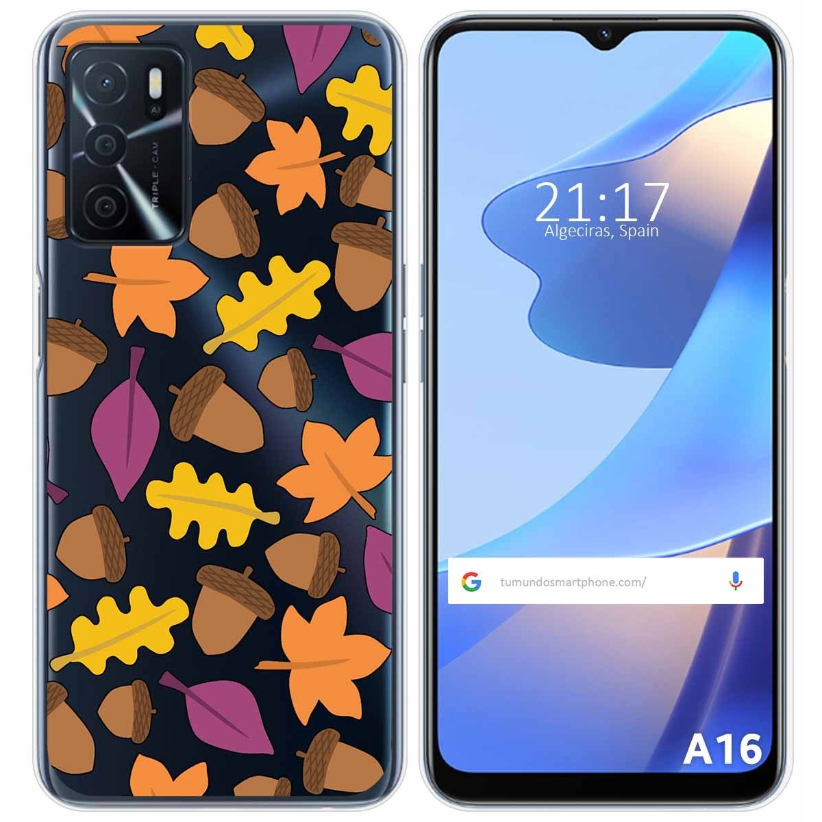 Funda Silicona Transparente para Oppo A16 / A16s diseño Otoño Dibujos