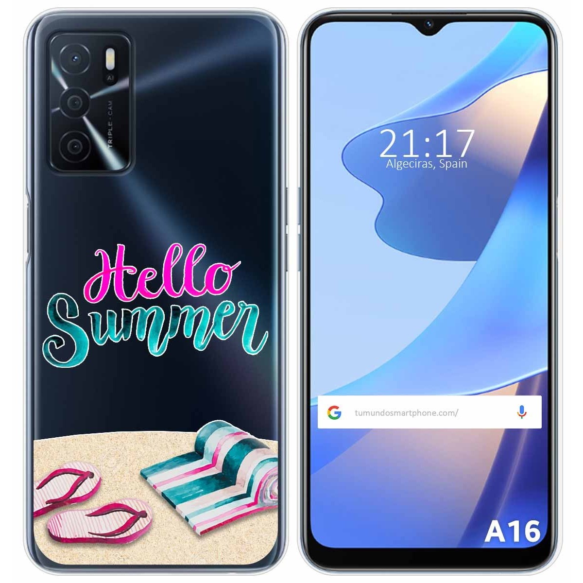 Funda Silicona Transparente para Oppo A16 / A16s diseño Summer Dibujos