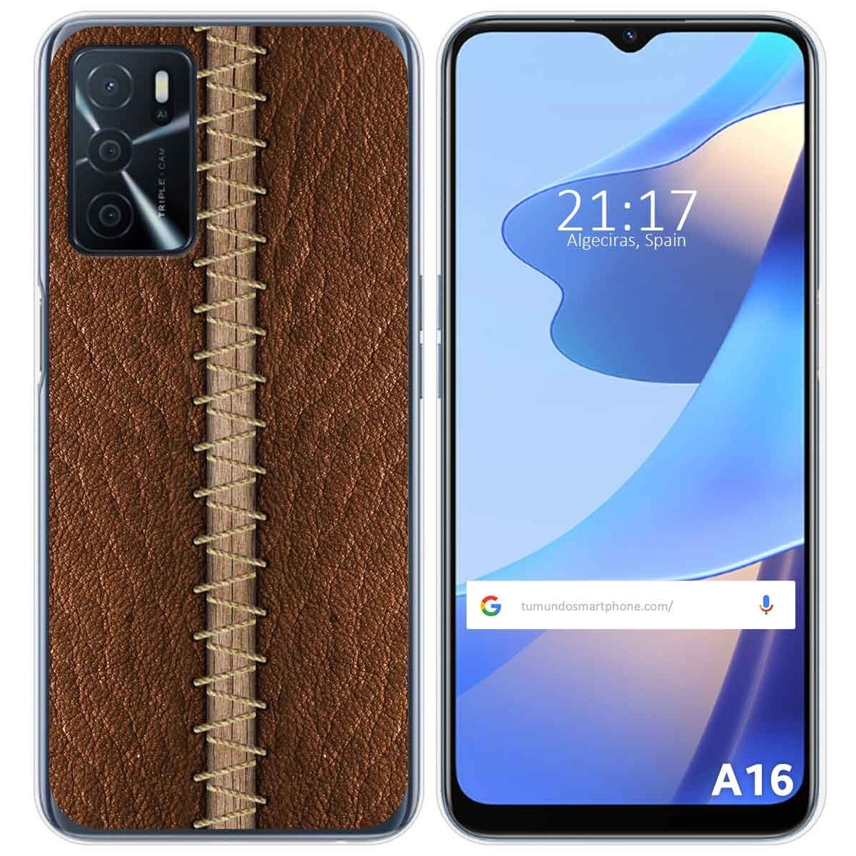 Funda Silicona para Oppo A16 / A16s diseño Cuero 01 Dibujos