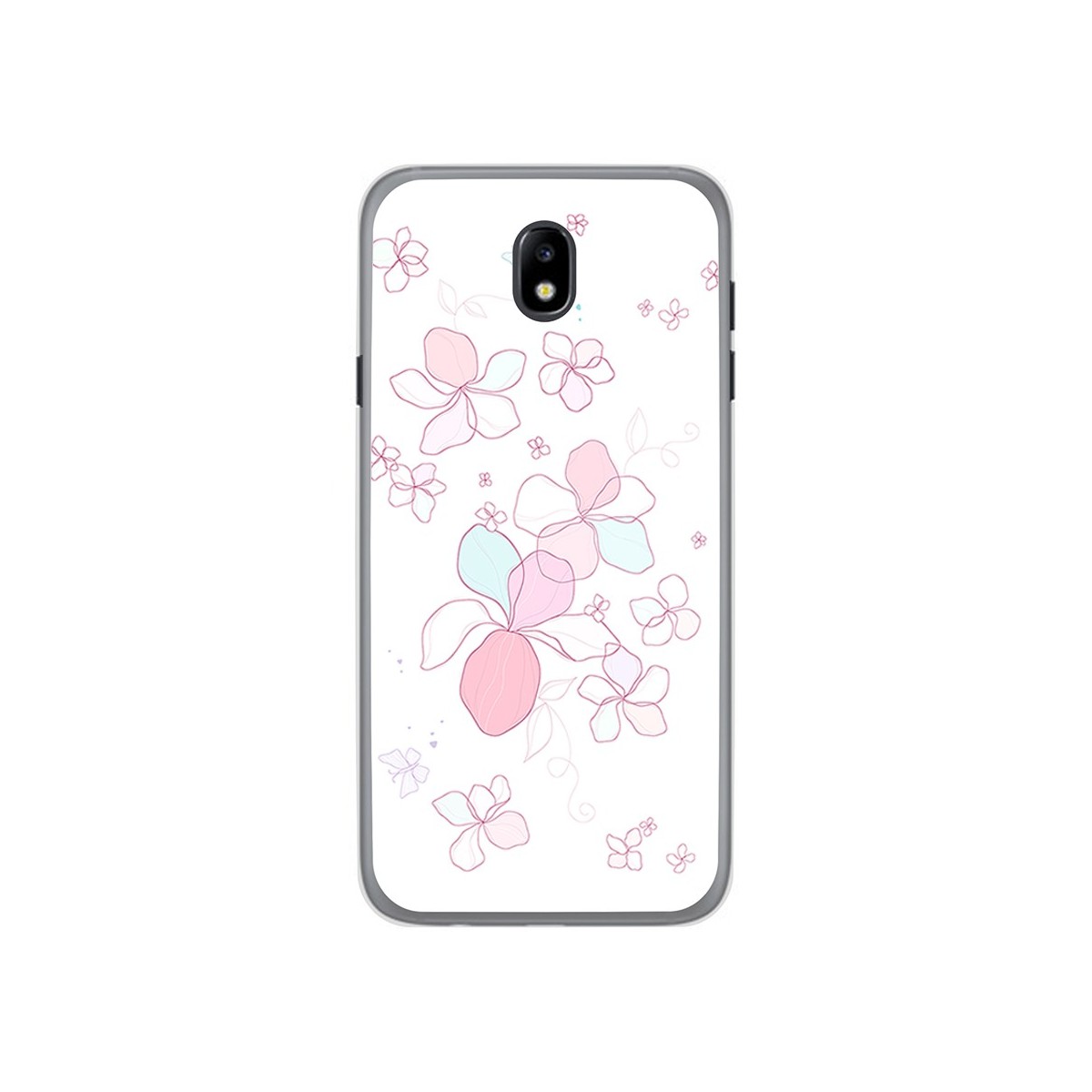 Funda Gel Tpu para Samsung Galaxy J7 (2017) Diseño Flores Minimal Dibujos