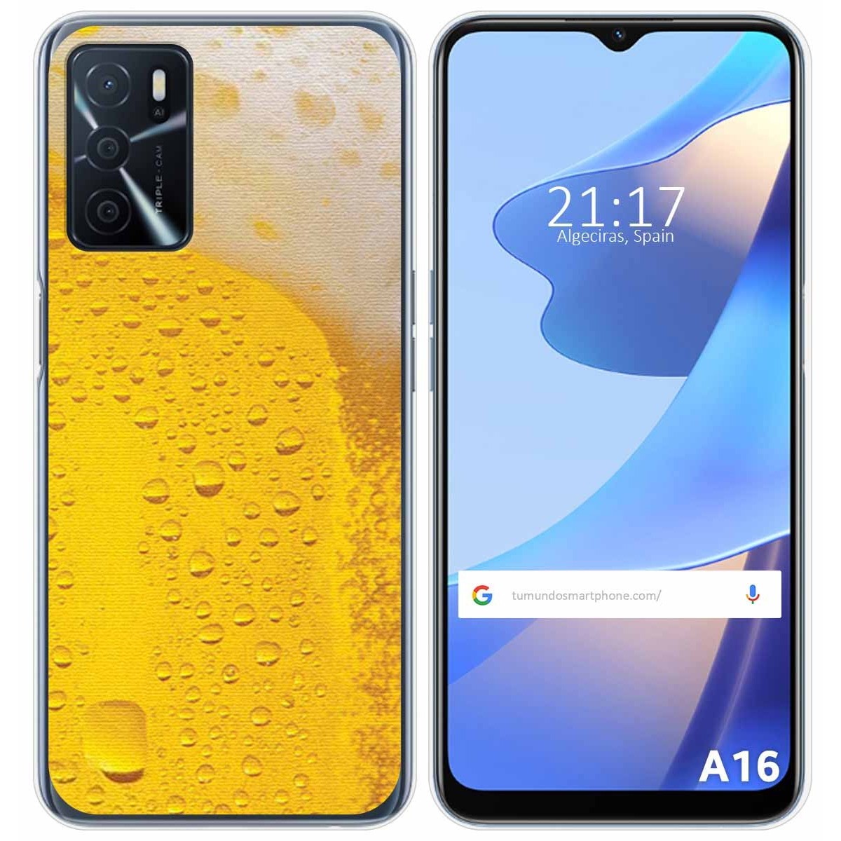 Funda Silicona para Oppo A16 / A16s diseño Cerveza Dibujos