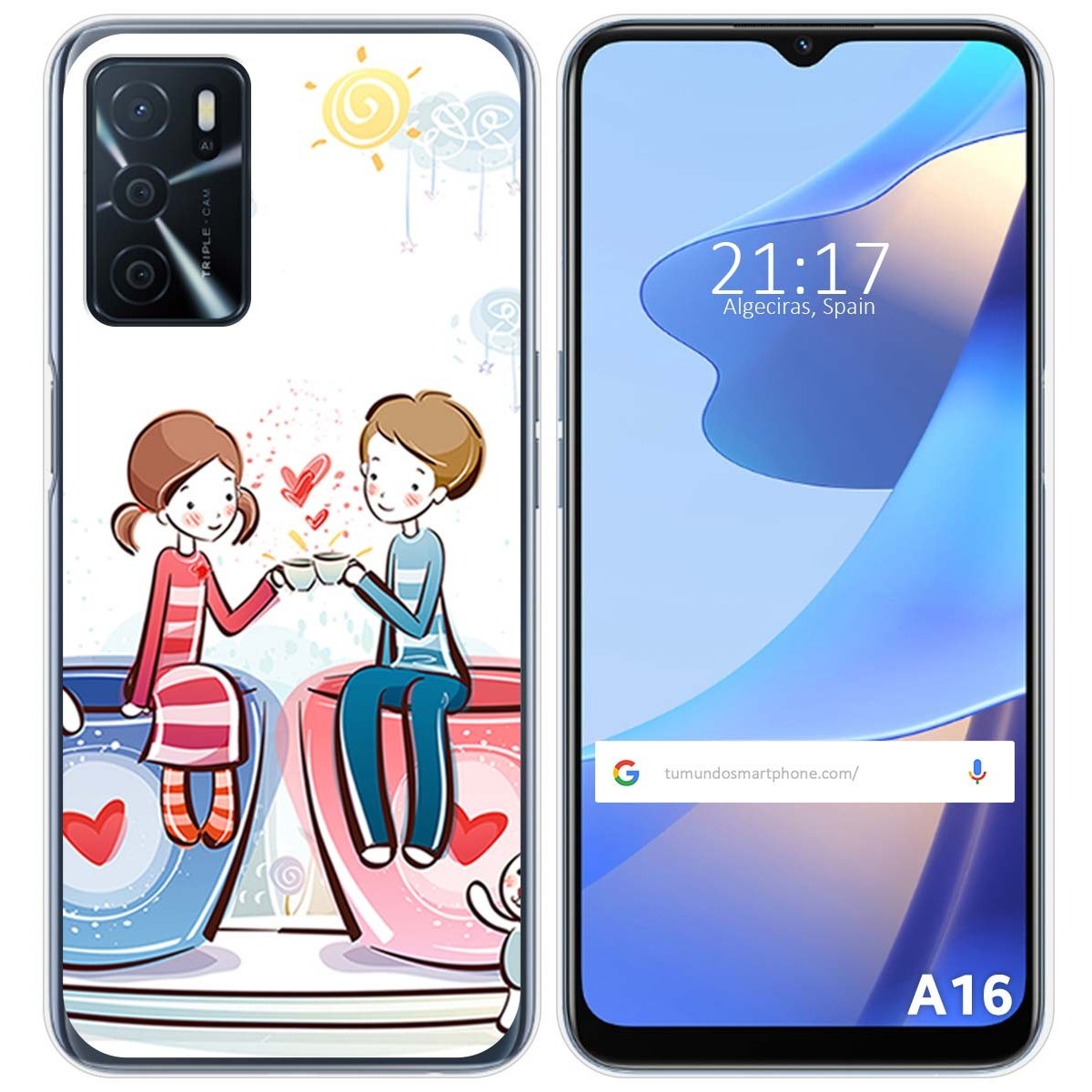 Funda Silicona para Oppo A16 / A16s diseño Café Dibujos