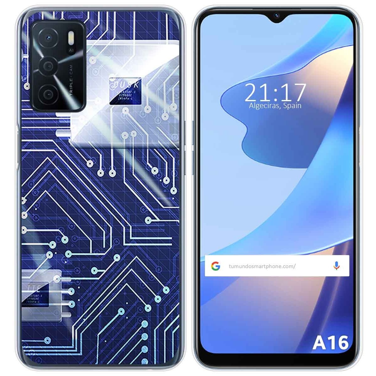 Funda Silicona para Oppo A16 / A16s diseño Circuito Dibujos