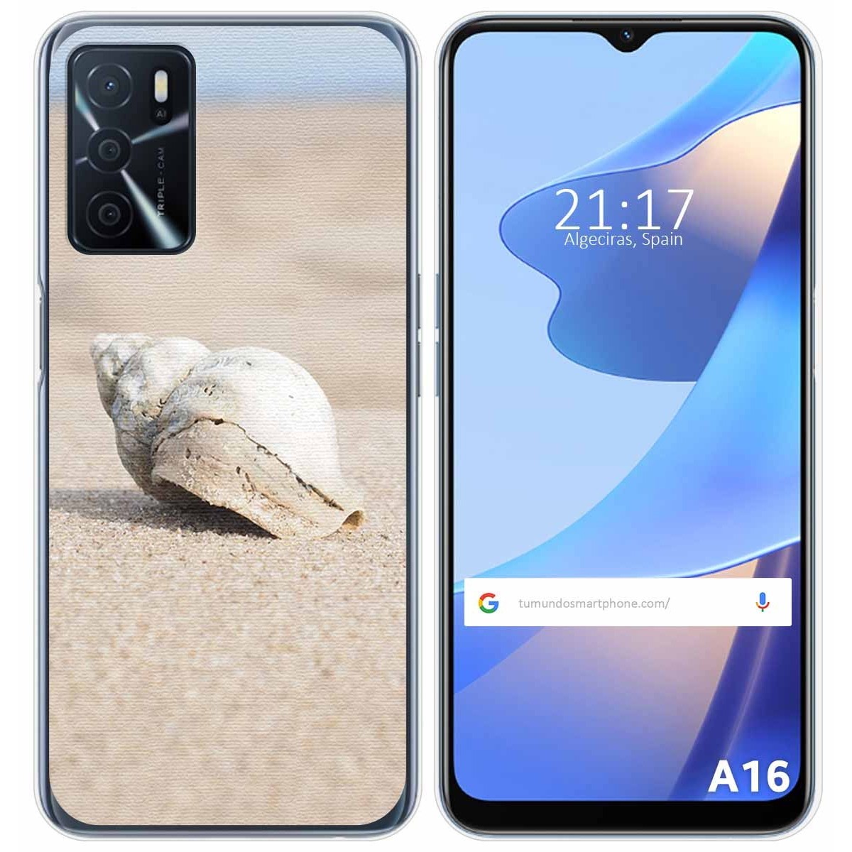 Funda Silicona para Oppo A16 / A16s diseño Concha Dibujos