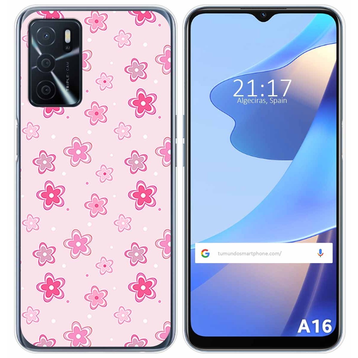 Funda Silicona para Oppo A16 / A16s diseño Flores Dibujos
