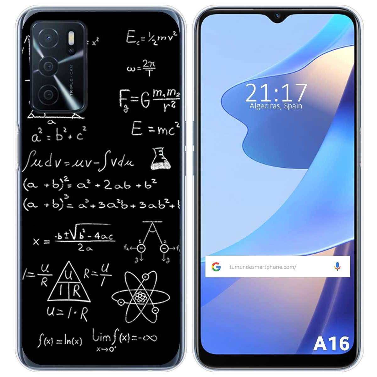 Funda Silicona para Oppo A16 / A16s diseño Formulas Dibujos
