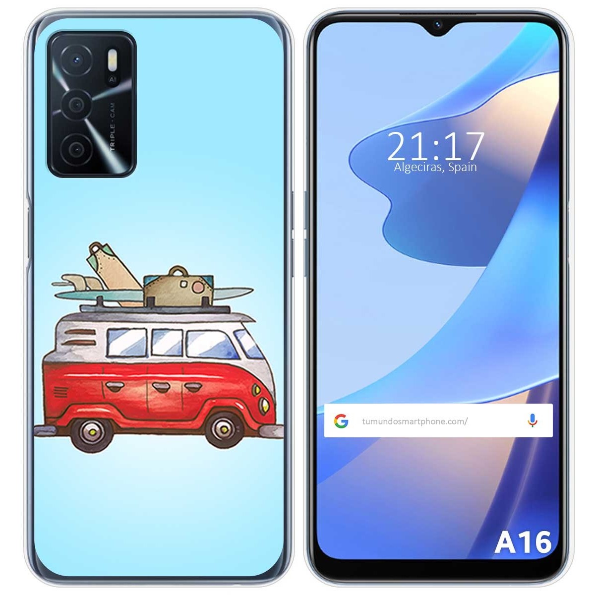 Funda Silicona para Oppo A16 / A16s diseño Furgoneta Dibujos