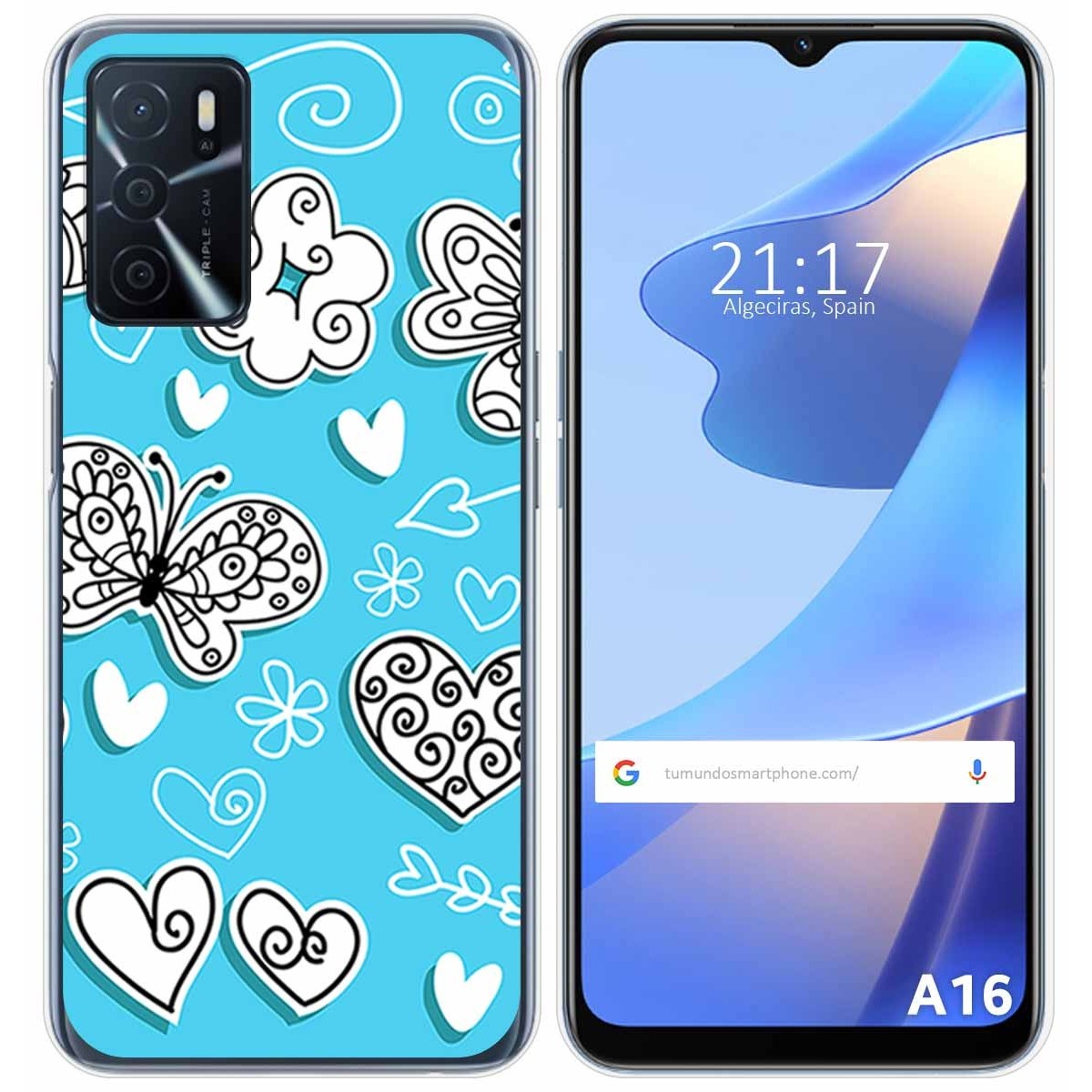 Funda Silicona para Oppo A16 / A16s diseño Mariposas Dibujos
