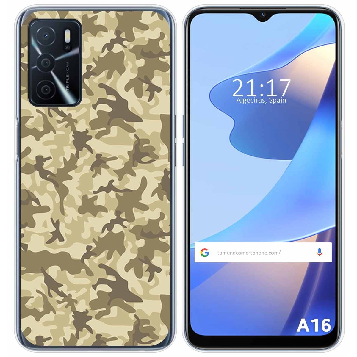 Funda Silicona para Oppo A16 / A16s diseño Sand Camuflaje Dibujos