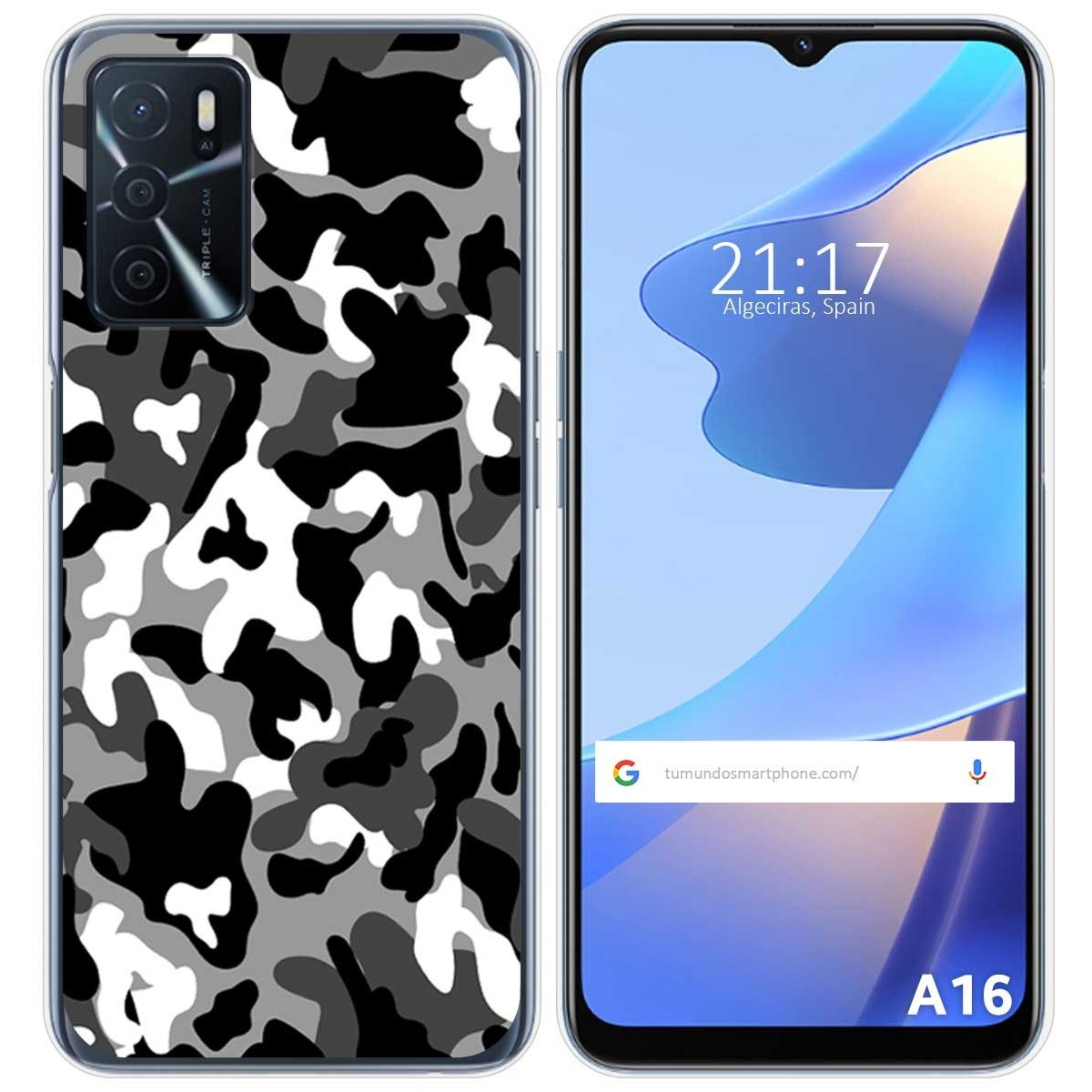 Funda Silicona para Oppo A16 / A16s diseño Snow Camuflaje Dibujos
