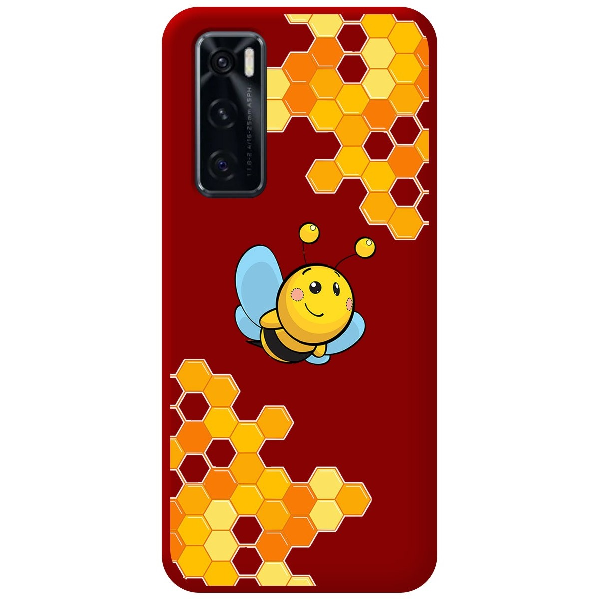 Funda Silicona Líquida Roja para Vivo Y70 diseño Abeja Dibujos