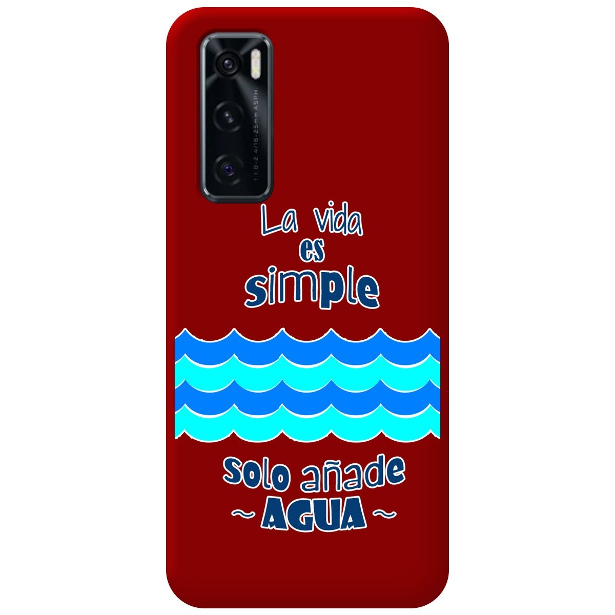 Funda Silicona Líquida Roja para Vivo Y70 diseño Agua Dibujos