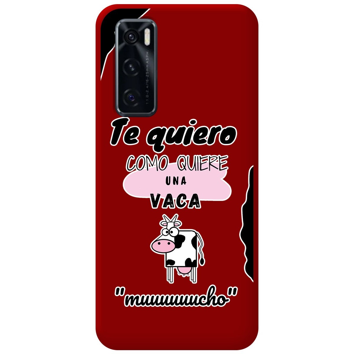 Funda Silicona Líquida Roja para Vivo Y70 diseño Vaca Dibujos