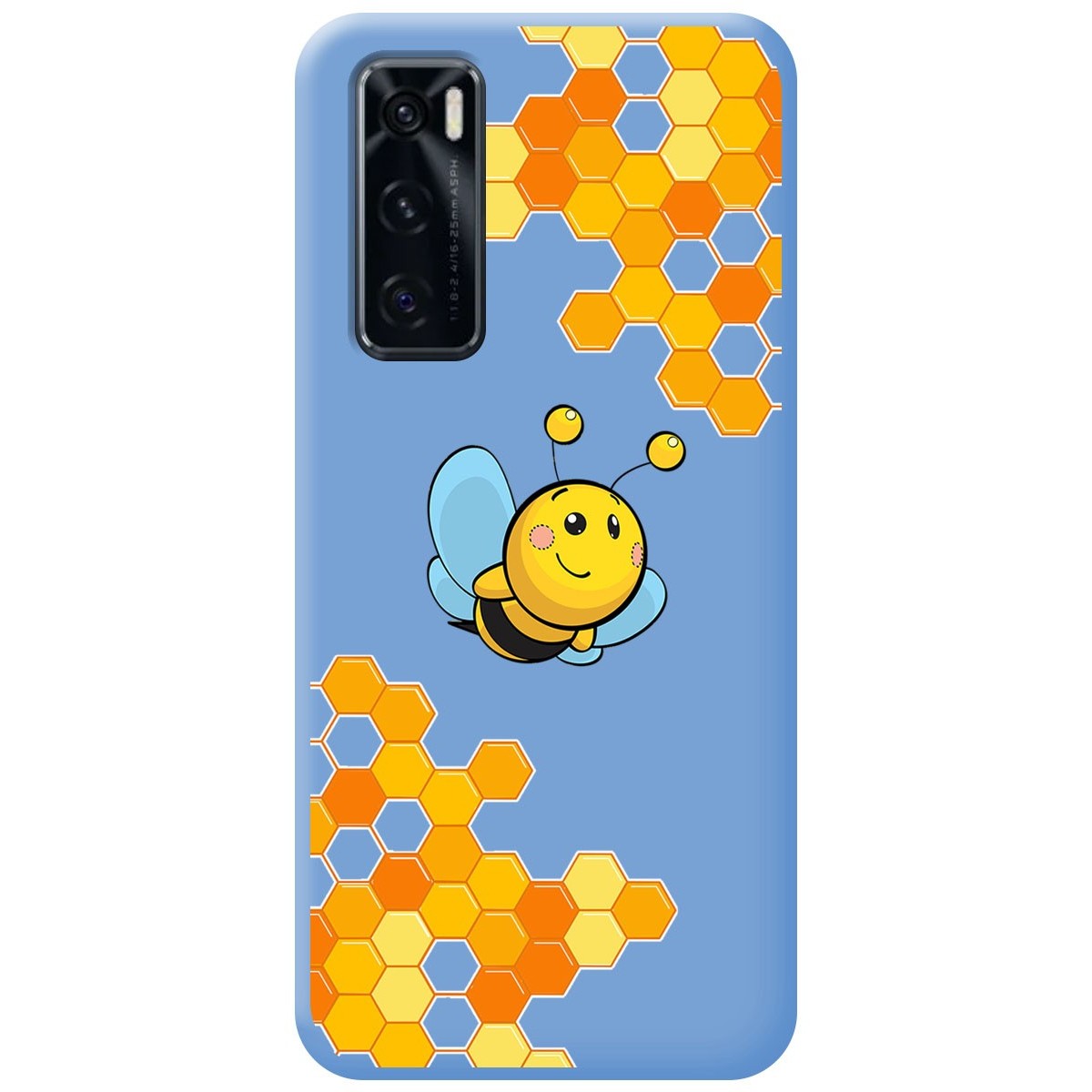 Funda Silicona Líquida Azul para Vivo Y70 diseño Abeja Dibujos