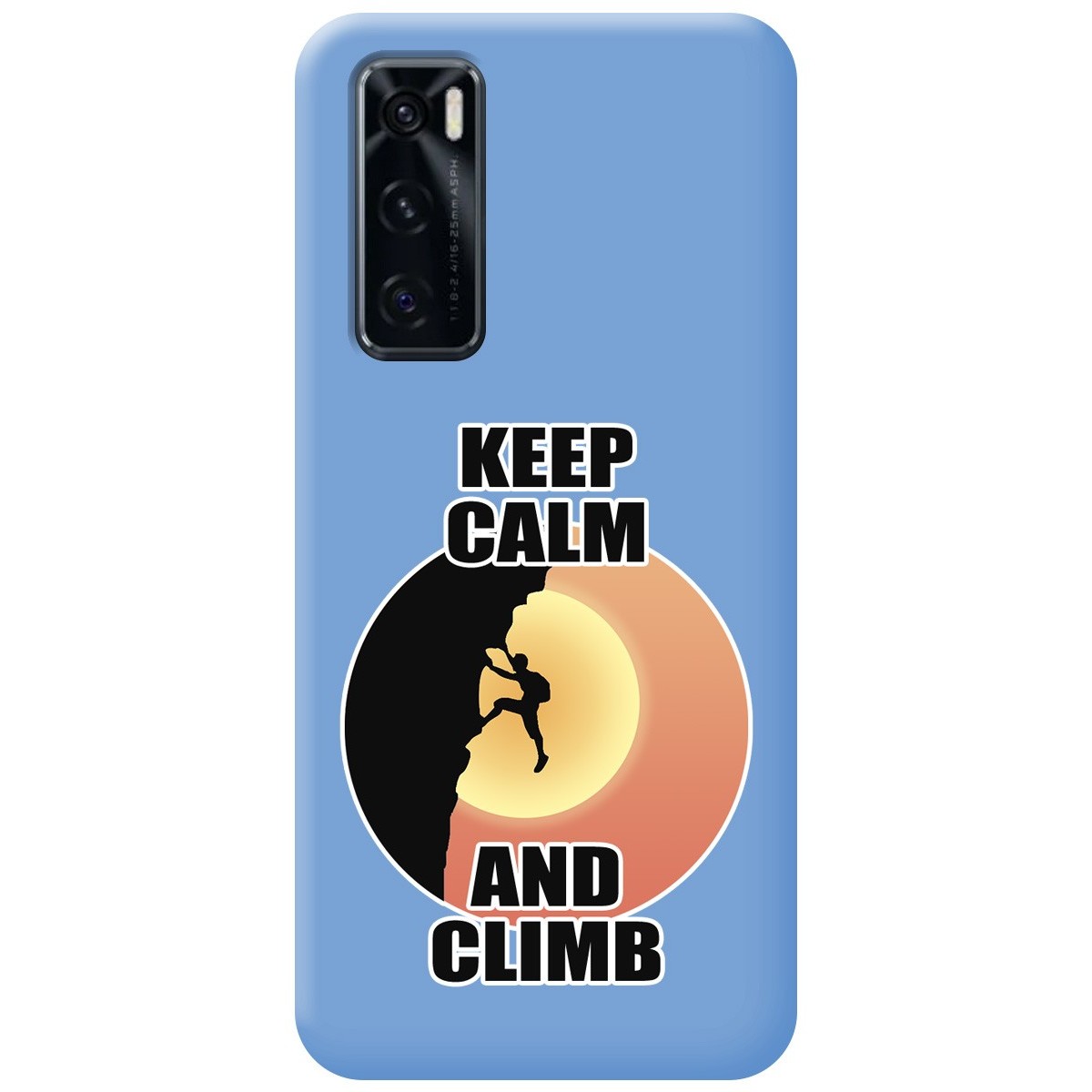 Funda Silicona Líquida Azul para Vivo Y70 diseño Hombre Escalada Dibujos