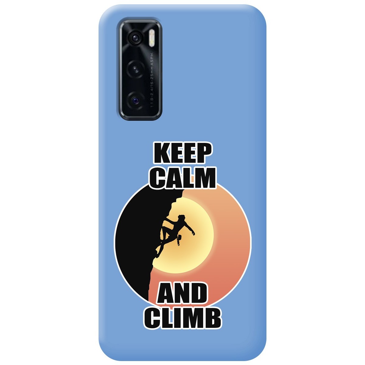 Funda Silicona Líquida Azul para Vivo Y70 diseño Mujer Escalada Dibujos