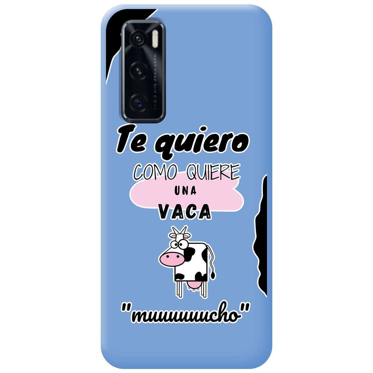 Funda Silicona Líquida Azul para Vivo Y70 diseño Vaca Dibujos