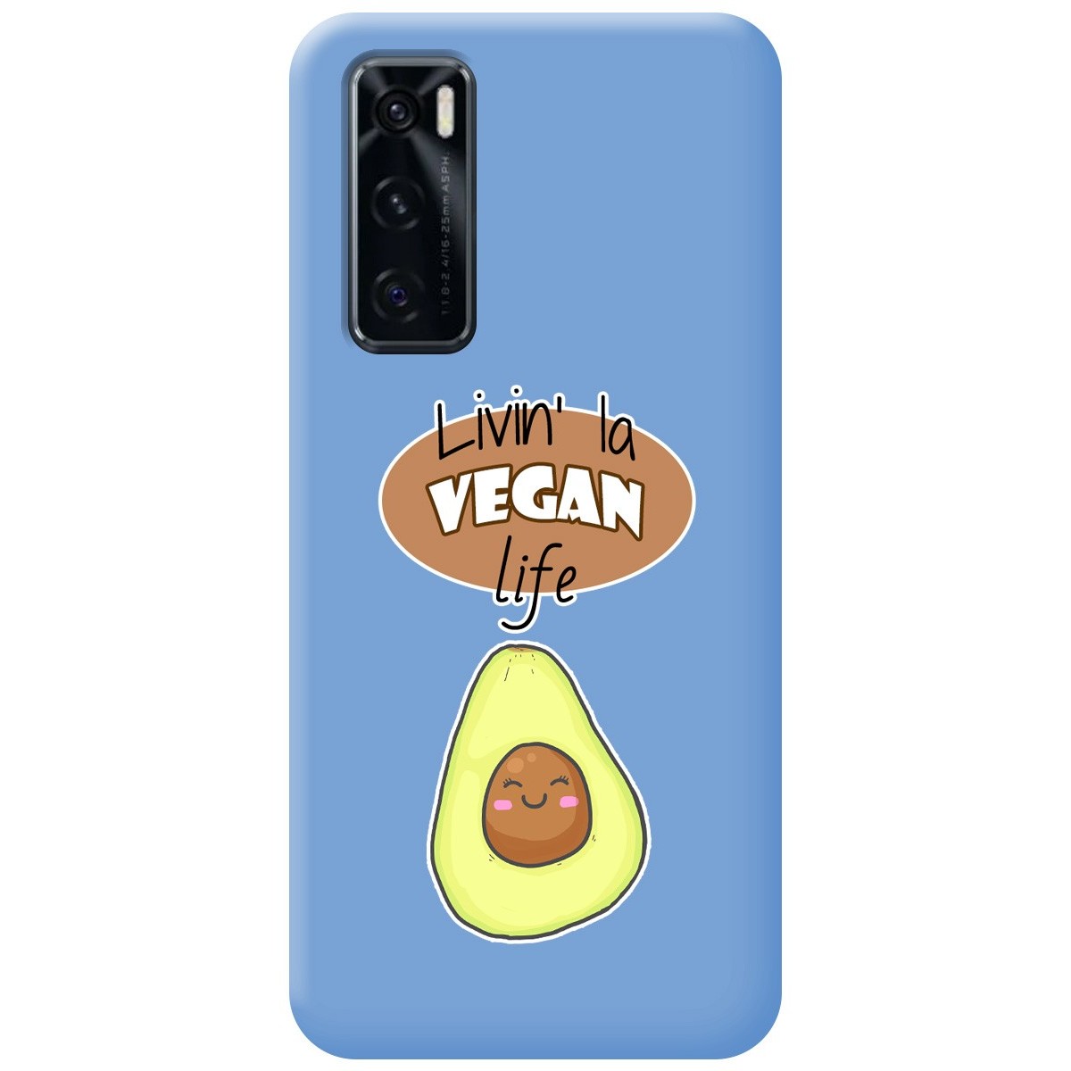 Funda Silicona Líquida Azul para Vivo Y70 diseño Vegan Life Dibujos