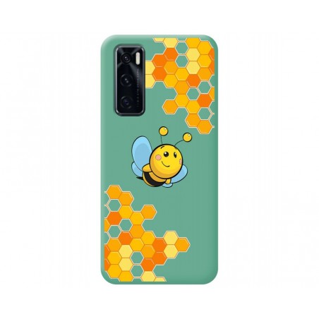 Funda Silicona Líquida Verde para Vivo Y70 diseño Abeja Dibujos