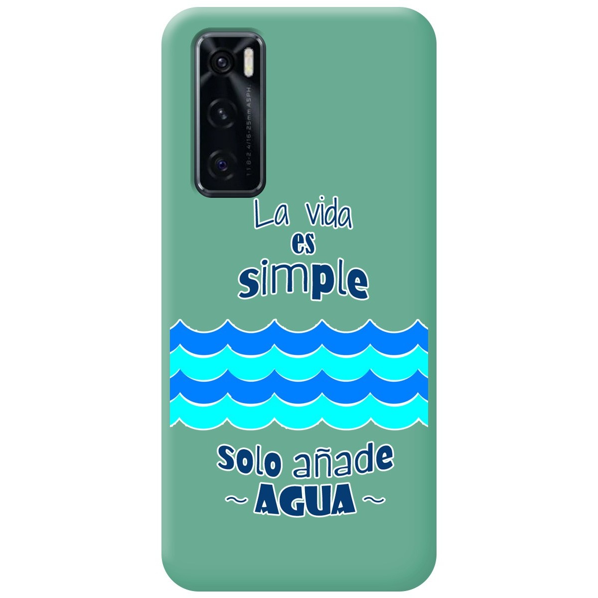Funda Silicona Líquida Verde para Vivo Y70 diseño Agua Dibujos