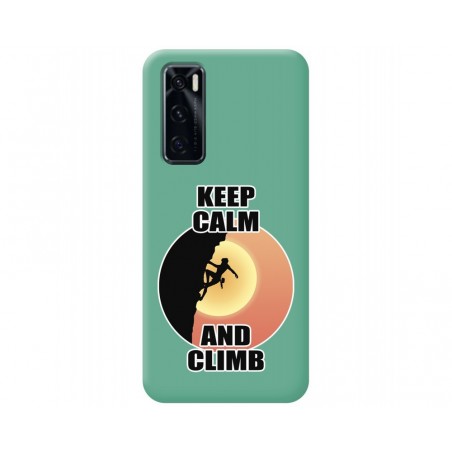 Funda Silicona Líquida Verde para Vivo Y70 diseño Mujer Escalada Dibujos