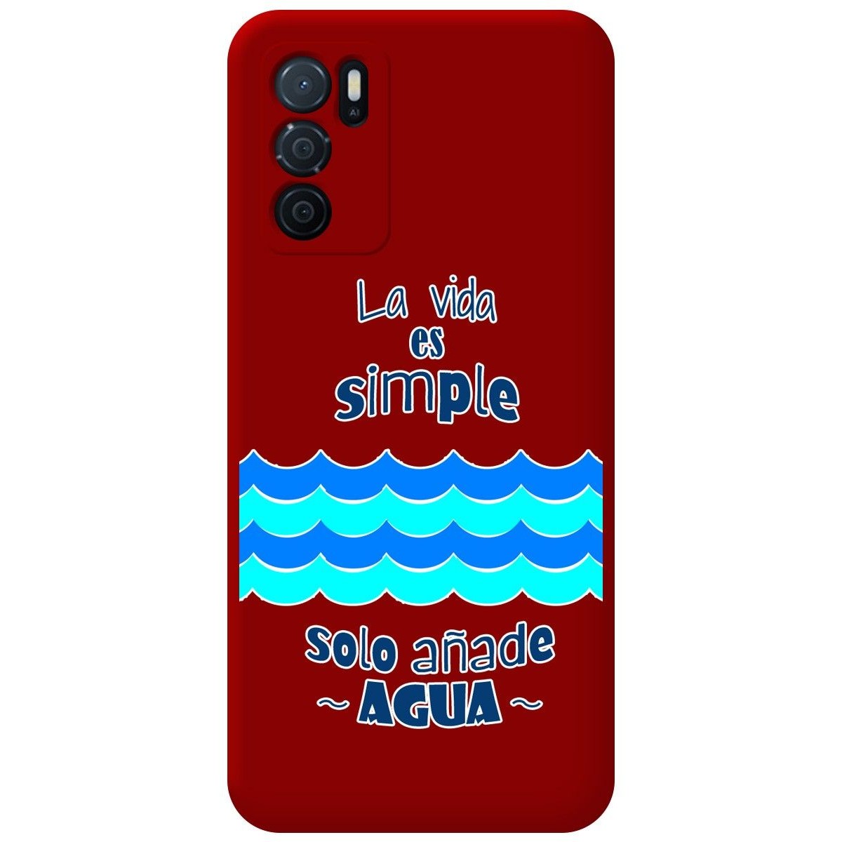 Funda Silicona Líquida Roja para Oppo A16 / A16s diseño Agua Dibujos