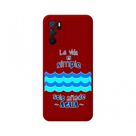 Funda Silicona Líquida Roja para Oppo A16 / A16s diseño Agua Dibujos