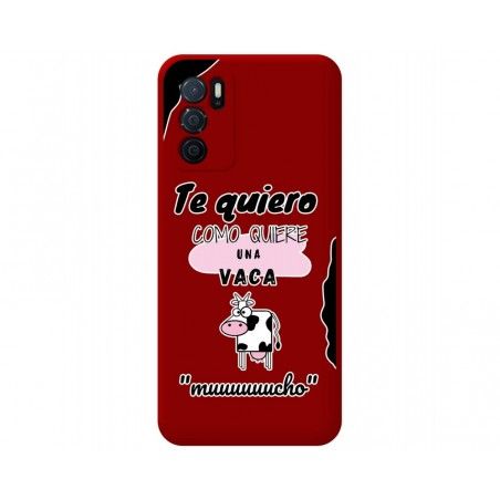 Funda Silicona Líquida Roja para Oppo A16 / A16s diseño Vaca Dibujos