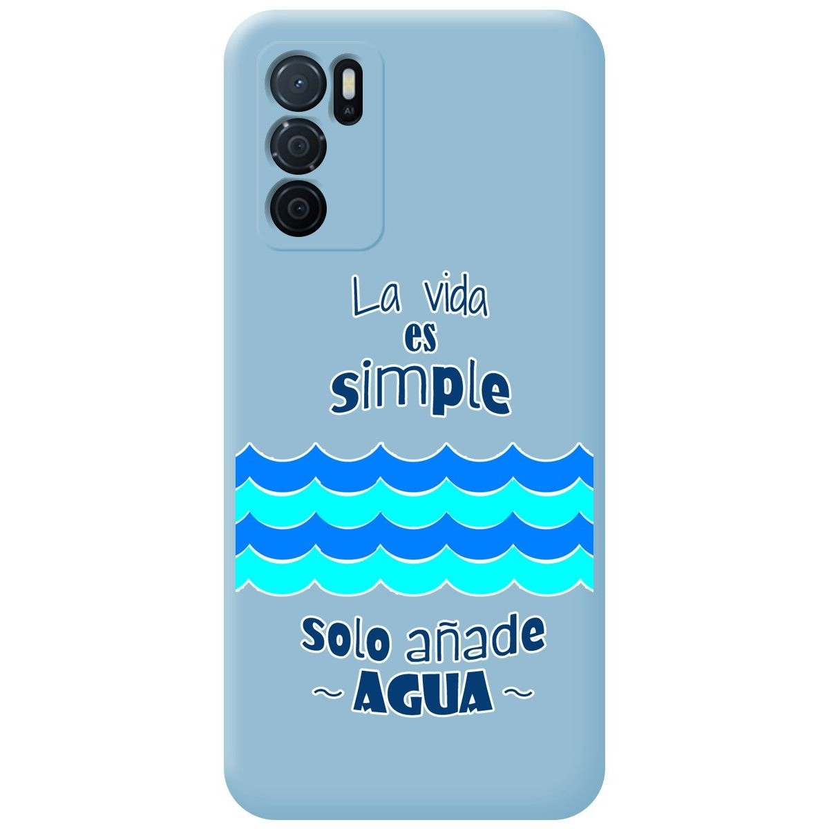 Funda Silicona Líquida Azul para Oppo A16 / A16s diseño Agua Dibujos