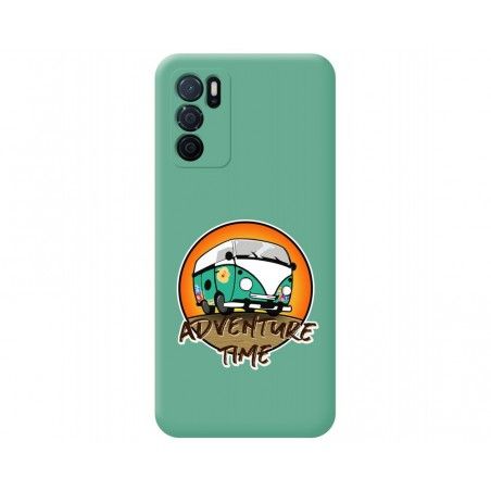 Funda Silicona Líquida Verde para Oppo A16 / A16s diseño Adventure Time Dibujos
