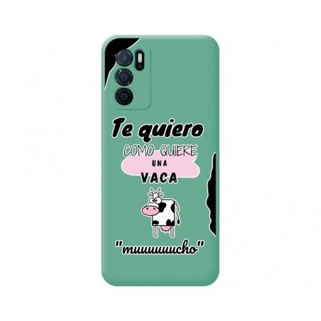 Funda Silicona Líquida Verde para Oppo A16 / A16s diseño Vaca Dibujos