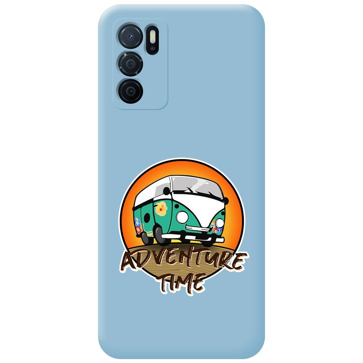 Funda Silicona Líquida Azul para Oppo A16 / A16s diseño Adventure Time Dibujos