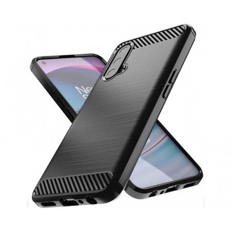 Funda Gel Tpu Tipo Carbon Negra para OnePlus Nord CE 5G